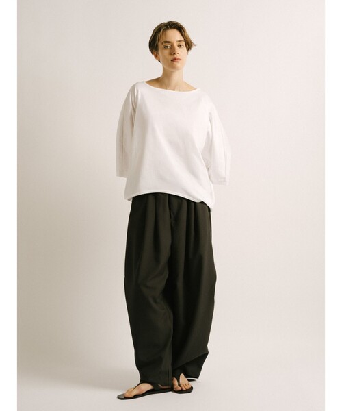 mizuiroind（ミズイロインド）の「mizuiro ind ボートネックコクーンプルオーバー（Tシャツ/カットソー・レディース・ライトグレー/ホワイト/ブラック/グレー・FREE）」の14枚目の写真