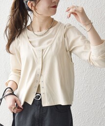 SHIPS any:〈洗濯機可能〉レイヤード ロングスリーブ TEE × タンク セット