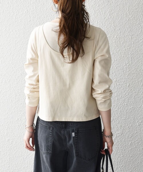 SHIPS any(シップス エニィ)の「SHIPS any:〈洗濯機可能〉レイヤード ロングスリーブ TEE × タンク セット(Tシャツ/カットソー・レディース・ワイン/チャコールグレー/ナチュラル・ONE SIZE)」の14枚目の写真