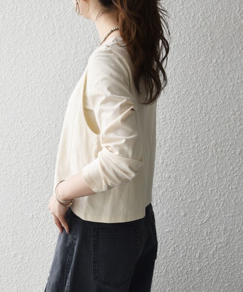 SHIPS any(シップス エニィ)の「SHIPS any:〈洗濯機可能〉レイヤード ロングスリーブ TEE × タンク セット(Tシャツ/カットソー・レディース・ワイン/チャコールグレー/ナチュラル・ONE SIZE)」の15枚目の写真