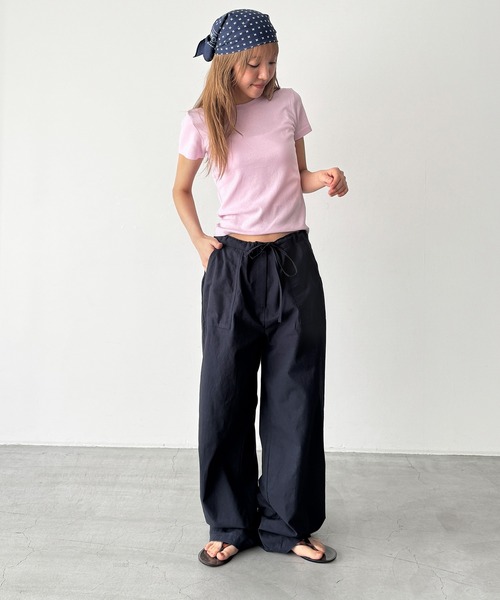 CANAL JEAN(キャナルジーン)の「HARING ベイカーイージーパンツ(その他パンツ・レディース・ネイビー/ホワイト・ONE SIZE)」の5枚目の写真