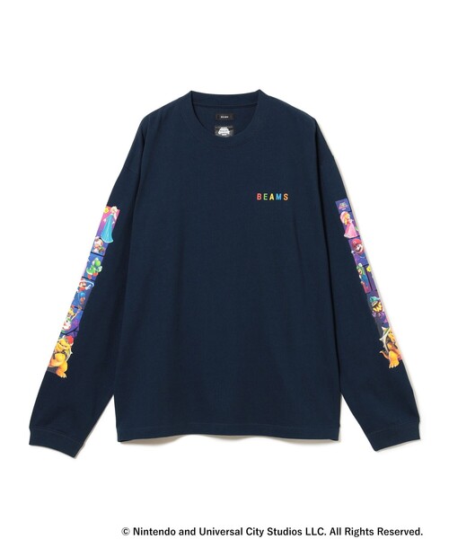 BEAMS(ビームス)の「ザ・スーパーマリオギャラクシー・ムービー / PRINT SLEEVE TEE(Tシャツ/カットソー・メンズ・ブラック/ネイビー・L/M/S/XL)」の2枚目の写真