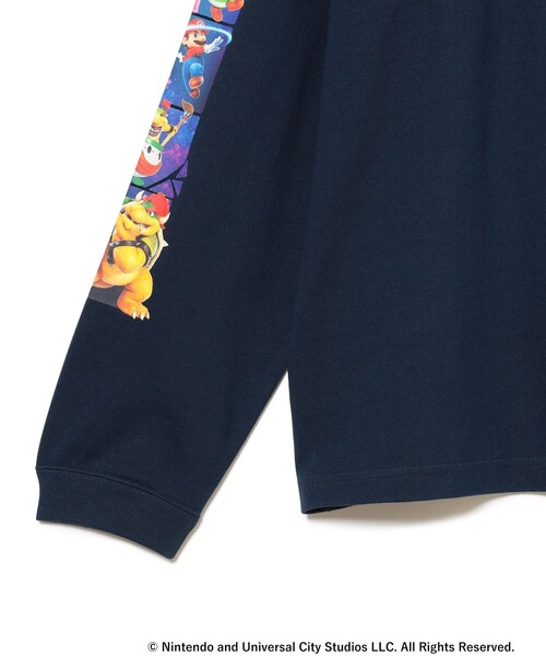 BEAMS(ビームス)の「ザ・スーパーマリオギャラクシー・ムービー / PRINT SLEEVE TEE(Tシャツ/カットソー・メンズ・ブラック/ネイビー・L/M/S/XL)」の5枚目の写真