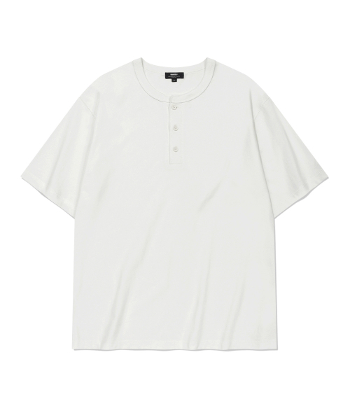 KANEITEI(カネイテイ)の「BASIC HENLYNECK SHORT SLEEVES (WHITE)(Tシャツ/カットソー・レディース・ホワイト・MEDIUM/LARGE/X-LARGE)」の1枚目の写真