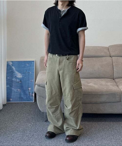 KANEITEI(カネイテイ)の「BASIC HENLYNECK SHORT SLEEVES (WHITE)(Tシャツ/カットソー・レディース・ホワイト・MEDIUM/LARGE/X-LARGE)」の2枚目の写真