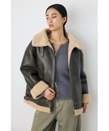 【不動の人気アウターがついに予約開始】【着丈バリエ】フェイクムートンB-3ブルゾン 秋服 冬服 ボア レザー