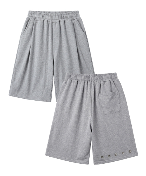 FUZZY SCAN（ファジスキャン）の「ラインアイレットバミューダパンツメランジ（その他パンツ・レディース・チャコールグレー・ONE SIZE/TWO）」の4枚目の写真