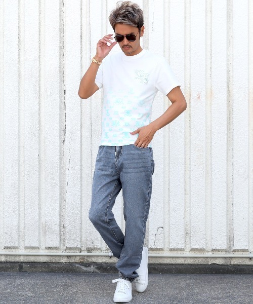 LUXSTYLE（ラグスタイル）の「ニットデニムストレッチジョガーパンツ（デニムパンツ・メンズ・ブルー/ブルー系その他/インディゴブルー・L/M/XL/S）」の6枚目の写真