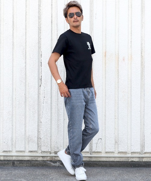LUXSTYLE（ラグスタイル）の「ニットデニムストレッチジョガーパンツ（デニムパンツ・メンズ・ブルー/ブルー系その他/インディゴブルー・L/M/XL/S）」の7枚目の写真