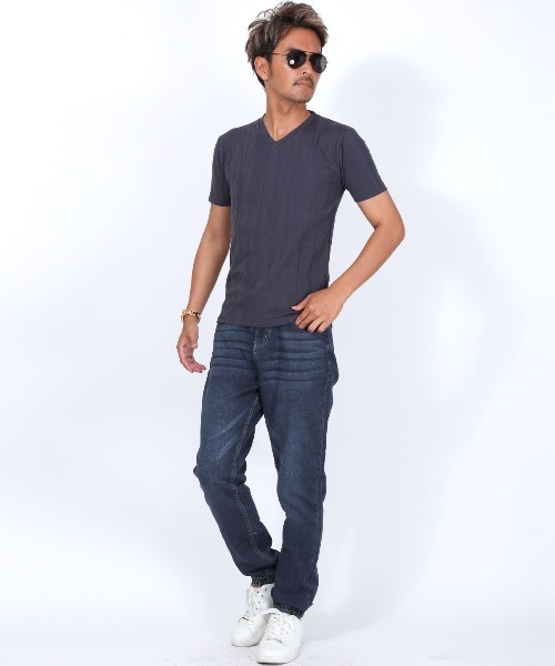LUXSTYLE（ラグスタイル）の「ニットデニムストレッチジョガーパンツ（デニムパンツ・メンズ・ブルー/ブルー系その他/インディゴブルー・L/M/XL/S）」の12枚目の写真