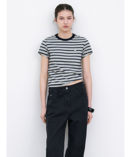 ATELIER NAIN(アトリエナイン)の「TRIPLE MULTI STRIPE T (T-7214)(Tシャツ/カットソー・レディース・ネイビー・SMALL/MEDIUM)」の2枚目の写真