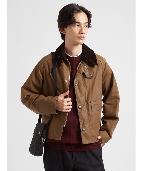 Barbour(バブアー)の「【SPEY / スペイ】ワックス ショート ジャケット(ブルゾン・メンズ・ベージュ/グリーン・LARGE/X-LARGE/X-SMALL/SMALL/MEDIUM)」の1枚目の写真