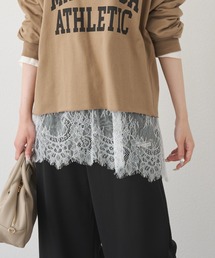 レースヘムシアーワッフルカットソー