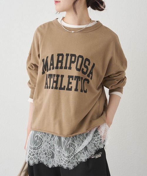 PUAL CE CIN（ピュアルセシン）の「レースヘムシアーワッフルカットソー（Tシャツ/カットソー・レディース・アイボリー/スミクロ・FREE）」の7枚目の写真