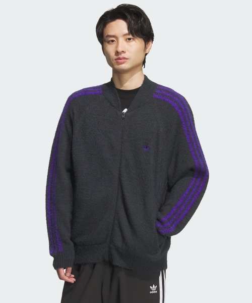 adidas(アディダス)の「KNIT SST / トラックトップ ニット / トラックジャケット / ジャージ / アディダスオリジナルス adidas Originals(ジャージ・メンズ・グレー・XX-LARGE/XX-SMALL/3XL/LARGE/MEDIUM/SMALL/X-LARGE/X-SMALL)」の3枚目の写真