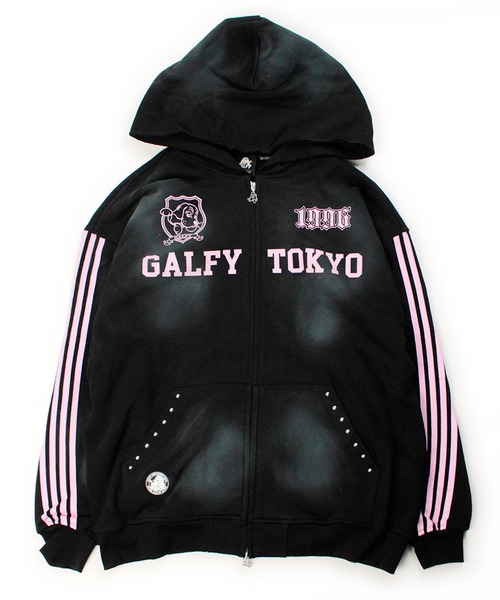 GALFY(ガルフィー)の「【GALFY/ガルフィー】全力汚し部パーカー(パーカー・メンズ・ブラック×ピンク/ブラック/杢グレー・XXL/XL/L)」の6枚目の写真