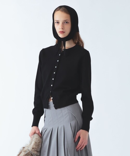 Ray BEAMS(レイビームス)の「ニット スカーフ セット カーディガン(ニット/セーター・レディース・ブラック/シルバー・ONE SIZE)」の11枚目の写真