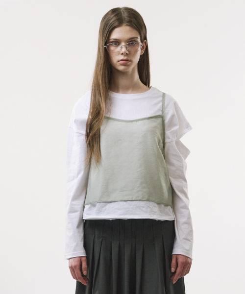 FOR THE WEATHER(フォーザウェザー)の「オーガンザレイヤードビスチェ(ミント)(Tシャツ/カットソー・レディース・その他・FREE)」の1枚目の写真