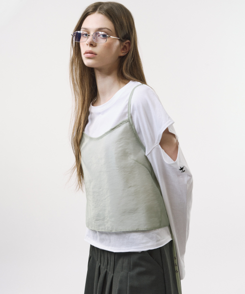 FOR THE WEATHER(フォーザウェザー)の「オーガンザレイヤードビスチェ(ミント)(Tシャツ/カットソー・レディース・その他・FREE)」の4枚目の写真