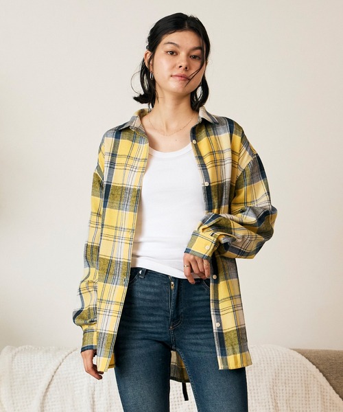 RIKKA FEMME(リッカファム)の「RIKKA FEMME/リッカファム 長袖 シャツ チェック柄 ネルシャツ ウエストリボン RF6F-2602(シャツ/ブラウス・レディース・カーキ/マスタード/ピンク・FREE)」の12枚目の写真