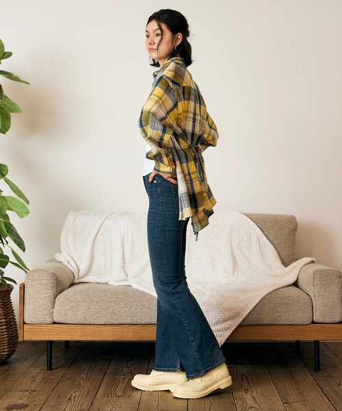 RIKKA FEMME(リッカファム)の「RIKKA FEMME/リッカファム 長袖 シャツ チェック柄 ネルシャツ ウエストリボン RF6F-2602(シャツ/ブラウス・レディース・カーキ/マスタード/ピンク・FREE)」の15枚目の写真