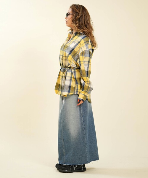 RIKKA FEMME(リッカファム)の「RIKKA FEMME/リッカファム 長袖 シャツ チェック柄 ネルシャツ ウエストリボン RF6F-2602(シャツ/ブラウス・レディース・カーキ/マスタード/ピンク・FREE)」の19枚目の写真