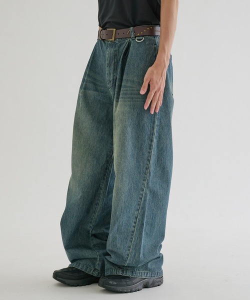 EPNK(イーピーエヌケー)の「Baggy hickory denim / バギーヒッコリーデニム(デニムパンツ・メンズ・インディゴブルー/ブラック・SMALL/MEDIUM/LARGE)」の15枚目の写真
