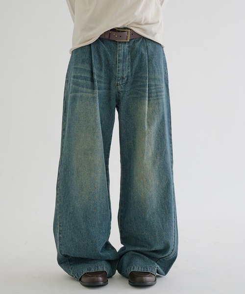 EPNK(イーピーエヌケー)の「Baggy hickory denim / バギーヒッコリーデニム(デニムパンツ・メンズ・インディゴブルー/ブラック・SMALL/MEDIUM/LARGE)」の12枚目の写真