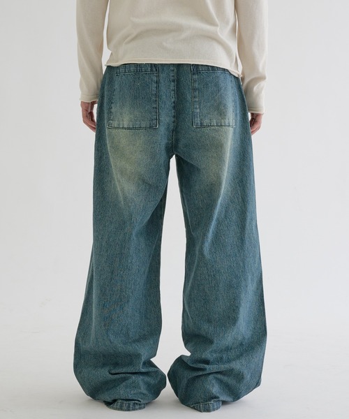 EPNK(イーピーエヌケー)の「Baggy hickory denim / バギーヒッコリーデニム(デニムパンツ・メンズ・インディゴブルー/ブラック・SMALL/MEDIUM/LARGE)」の13枚目の写真