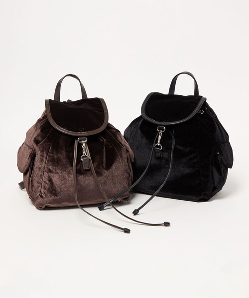 BEAUTY&YOUTH UNITED ARROWS(ビューティーアンドユースユナイテッドアローズ)の「ベルベット ミニ リュック(バックパック/リュック・レディース・ブラック/ダークブラウン・FREE)」の7枚目の写真