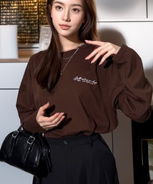 Chandelier（シャンデリア）の「ゆったり 着やすい ルーズシルエット 刺繍 ワンポイント ロンT（Tシャツ/カットソー）」