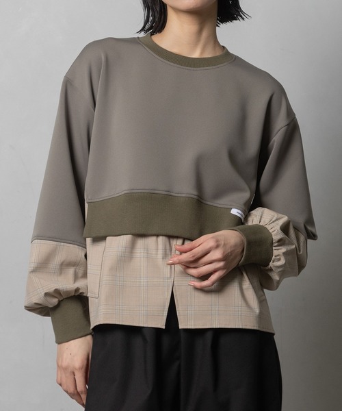 MARECHAL TERRE（マルシャルテル）の「コンビネーショントップス（スウェット・レディース・チャコールグレー/ネイビー/ブラック/カーキ・MEDIUM）」の4枚目の写真