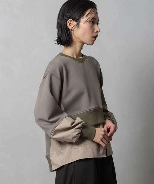 MARECHAL TERRE（マルシャルテル）の「コンビネーショントップス（スウェット・レディース・チャコールグレー/ネイビー/ブラック/カーキ・MEDIUM）」の10枚目の写真