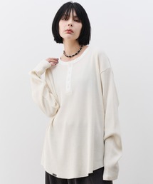 AIVER　ヘビーワッフルヘンリーネックL/S TEE