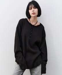 AIVER ヘビーワッフルヘンリーネックL/S TEE