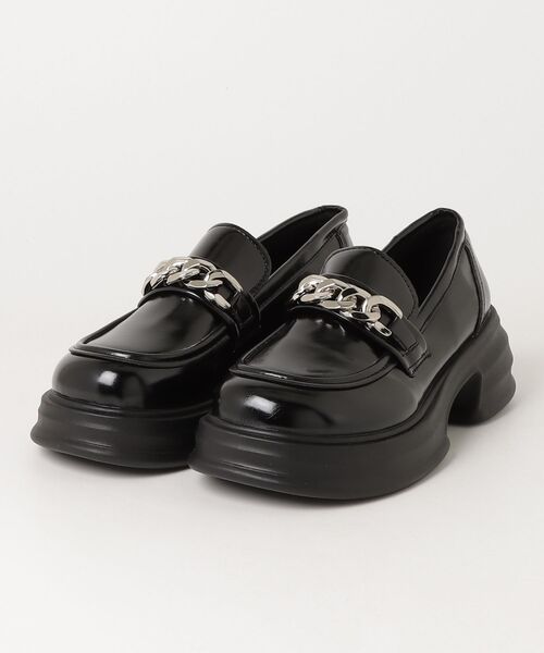 Haze Reverie(ヘイズレヴァリー)の「シルバーチェーン厚底ローファー(ローファー・レディース・ブラック・SMALL/MEDIUM/LARGE)」の13枚目の写真
