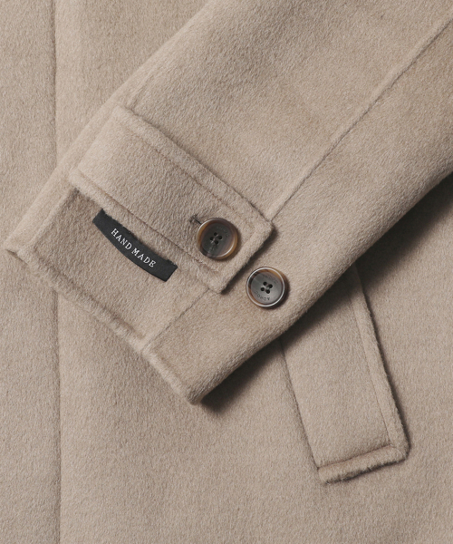 ADHOC（アドホック）の「男女共用セミオーバーバルマカンコート (DK-BEIGE) (HBAHCA1)（チェスターコート・レディース・その他・FREE/100/95/105）」の4枚目の写真
