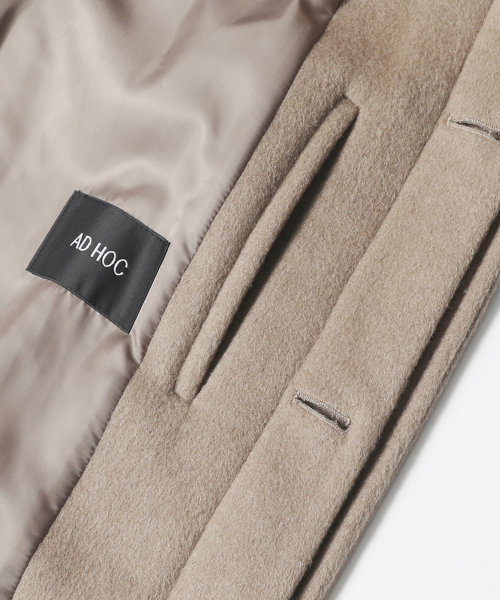 ADHOC（アドホック）の「男女共用セミオーバーバルマカンコート (DK-BEIGE) (HBAHCA1)（チェスターコート・レディース・その他・FREE/100/95/105）」の5枚目の写真