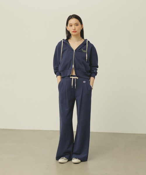 Champion（チャンピオン）の「【Champion(チャンピオン）】ワイドスウェットパンツ（スウェットパンツ・レディース・ネイビー/オートミール・FREE）」の19枚目の写真