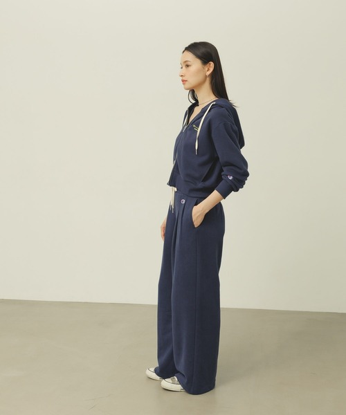 Champion（チャンピオン）の「【Champion(チャンピオン）】ワイドスウェットパンツ（スウェットパンツ・レディース・ネイビー/オートミール・FREE）」の20枚目の写真