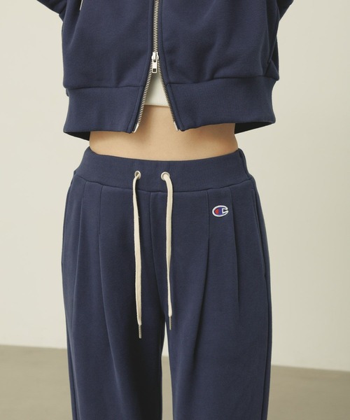 Champion（チャンピオン）の「【Champion(チャンピオン）】ワイドスウェットパンツ（スウェットパンツ・レディース・ネイビー/オートミール・FREE）」の14枚目の写真