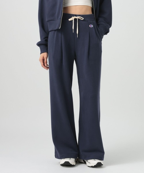 Champion（チャンピオン）の「【Champion(チャンピオン）】ワイドスウェットパンツ（スウェットパンツ・レディース・ネイビー/オートミール・FREE）」の16枚目の写真