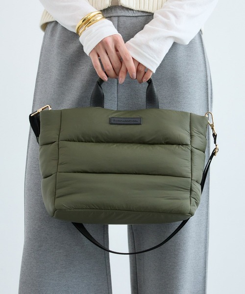 BARNYARDSTORM（バンヤードストーム）の「BARNYARDSTORM / 軽量2WAYパフトートBAG【撥水 / WEB限定カラー】（トートバッグ・レディース・ブラック/レッド/カーキ/ブラウン・FREE）」の9枚目の写真
