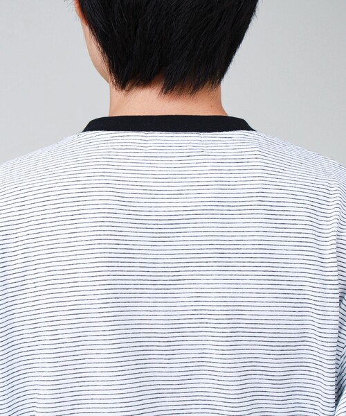 GLOSTER(グロスター)の「【多機能】Functionボーダー ヘンリーネックロンT(Tシャツ/カットソー・メンズ・グレー系その他/ホワイト系その他/ブラック系その他・S/M/L)」の10枚目の写真