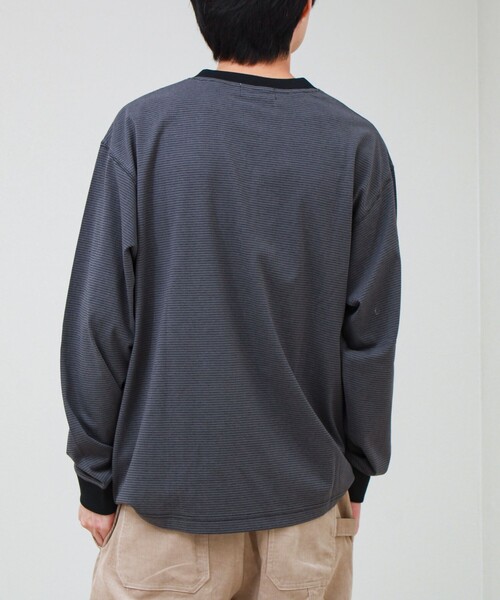 GLOSTER(グロスター)の「【多機能】Functionボーダー ヘンリーネックロンT(Tシャツ/カットソー・メンズ・グレー系その他/ホワイト系その他/ブラック系その他・S/M/L)」の15枚目の写真