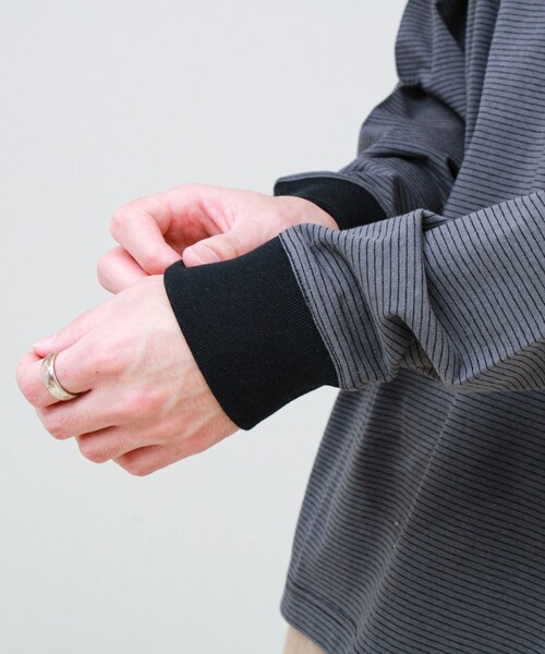 GLOSTER(グロスター)の「【多機能】Functionボーダー ヘンリーネックロンT(Tシャツ/カットソー・メンズ・グレー系その他/ホワイト系その他/ブラック系その他・S/M/L)」の20枚目の写真