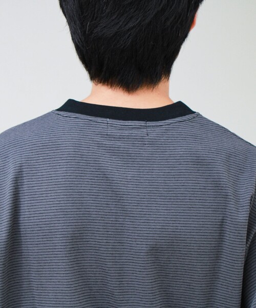 GLOSTER(グロスター)の「【多機能】Functionボーダー ヘンリーネックロンT(Tシャツ/カットソー・メンズ・グレー系その他/ホワイト系その他/ブラック系その他・S/M/L)」の22枚目の写真