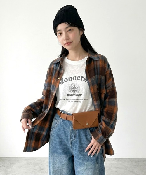 CRB(シーアールビー)の「チェックビッグシャツ(シャツ/ブラウス・レディース・ブルー/グリーン/オレンジ・F)」の13枚目の写真