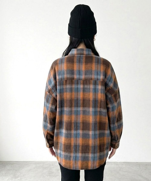 CRB(シーアールビー)の「チェックビッグシャツ(シャツ/ブラウス・レディース・ブルー/グリーン/オレンジ・F)」の15枚目の写真