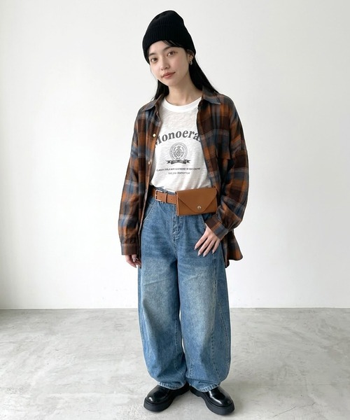 CRB(シーアールビー)の「チェックビッグシャツ(シャツ/ブラウス・レディース・ブルー/グリーン/オレンジ・F)」の16枚目の写真